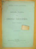 Programa stiinte fizico-chimice Buc. 1910