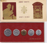 Italia-Vatican,set monetar 1975,5 buc,UNC,papa Paul VI