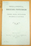 Regulament Asoc. Proprietari-cazane, masini electrice-1911