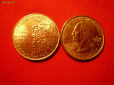 Set 2 monede 0.25$ Comemorativ New Hampshire ,lit.p si d,2000
