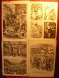 Colectie 23 Printuri dupa gravuri franceze de sfarsit sec.XIX ,semnate
