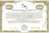 381 Actiuni -PHOENIX MATERIALS CORPORATION-seria S 1384