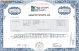 440 Actiuni - SIGNATURE RESORTS, INC. -seria SR 4759