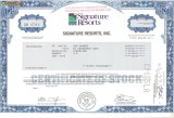 452 Actiuni -SIGNATURE RESORTS, INC. -seria SR 4765