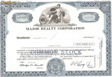 523 Actiuni -MAJOR REALTY CORPORATION -seria UJ 272971