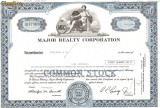 527 Actiuni -MAJOR REALTY CORPORATION -seria UJ 273630