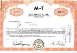 500 Actiuni -METRO-TEL CORP. -seria JU 3237