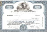 525 Actiuni -MAJOR REALTY CORPORATION -seria UJ 273678