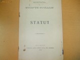 Statut Societatea stiinte sociale Bucuresti 1906