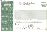 596 Actiuni -FIRST CHARLOTTE BANK -seria 1189