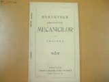 Statute Soc. mecanici Craiova 1907