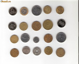74 Lot interesant de monede si jetoane (fise, token)(20 bucati)