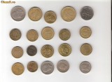 143 Lot interesant de monede si jetoane (fise, token)(20 bucati)