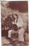 2323 - ETHNIC Girl, Port Popular - old postcard, real PHOTO - used, Circulata, Fotografie