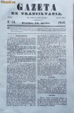 Cumpara ieftin Gazeta de Transilvania , nr. 33 , Brasov , 1846