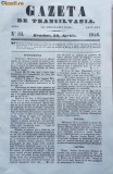 Gazeta de Transilvania , nr. 33 , Brasov , 1846