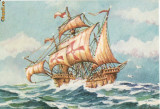 Vapoare,corabii - Ilustrata Cristofor Columb, Circulata, Printata