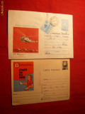 Set Plic si Carte Post.Ilustrata (Intreg) -Cruce Rosie -1973-74