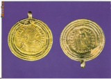 CP194-72 Medalion din aur, emis de Imparatul Anastasius(491-517) colectia C.Orghidan -Muzeul National de Istorie -carte postala necirculata