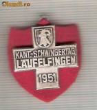 CIA 205 Medalie Schwing LAUFELFINGEN 1951 (lupte -Wrestling )(Elvetia) -dimensiuni, circa 26X26 milimetri