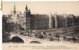 Carte postala(ilustrata)-PARIS-Panorama du Palais de Justice, Necirculata