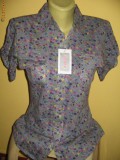 Bluza dama gri cu floricele, Casual, S, Bumbac