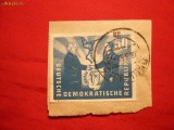 Fragm.cu val.de 50 Pf.-Prietenia germ.-polona 1951DDR st.