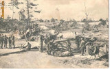 U FOTO 39 Baterie de artilerie pe front -pare a fi uniforma din primul razboi mondial -sepia -antebelica -adresata lui Popescu Mihaiu, Bandoiu, Braila
