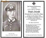 U FOTO 97 Necrolog -Militar german Obergefreiter Josef Dunstl (aviatie?), cazut in razboi, 29 ian 1943, la varsta de 31 de ani -crucea cu zvastica