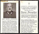U FOTO 85 Necrolog -Militar german gradul Wachtmeister(sergent major) Xaver Menacher, cazut in razboi, noiembrie 1945, la varsta de 51 de ani