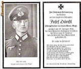 U FOTO 99 Necrolog -Militar german Obergefreiter Josef Dunstl (aviatie?), cazut in razboi, 29 ian 1943, la varsta de 31 de ani -crucea cu zvastica