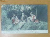 Carte Postala Port popular Cioban batran cu fluier si 2 femei