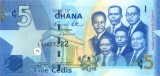 GHANA █ bancnota █ 5 Cedis █ 2010 █ P-38b █ UNC █ necirculata