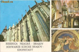 CP195-63 Biserica Neagra: Fatada sudica; Anvon; Pictura murala -Brasov - carte postala, necirculata -starea care se vede