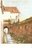 CP195-73 Muzeul Brukenthal Sibiu -Pasaj langa zidul vechi, Sibiu, de Johann Bobel - carte postala, necirculata -starea care se vede