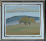Cumpara ieftin Ulei / panza , Peisaj , de Octavian Visan ( 1931 - 2002 ) , semnat, Natura, Realism