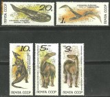 Rusia 1990 - ANIMALE PREISTORICE, DINOZAURI, serie MNH, R11