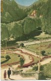 CP204-34 Slanic-Moldova -Vedere din parc -carte postala, circulata 1960 -starea care se vede