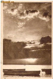 CP205-17 Vasile Roaita -Apus de soare pe ghiol -RPR -carte postala, circulata 1957 -starea care se vede