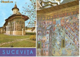 CP208-19 Sucevita -Detaliu de pictura si arhitectura ,,Scara lui Climax&quot; -carte postala necirculata -starea care se vede