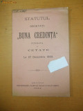 STATUTUL SOCIETATII BUNA CREDINTA CRAIOVA 1894