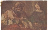 Carte posta-REMBRANDT-Biecuvintarea lui Iacob 1927