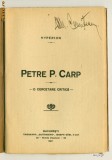 PETRE P.CARP- O CERCETARE CRITICA-, Alta editura