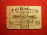 Bancnota 50 Pf.notgeld GERMANIA 1917 oras-FRANKFURT