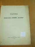 Statutele Societatii anonime Oltenia 1909