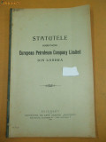 Statut European Petroleum Company Limited, Bucuresti 1908