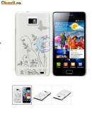 Samsung galaxy s2 i9100 husa flower power + folie protectie ecran + expediere gratuita, Plastic, Carcasa