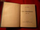 Ion Petrovici - Titu Maiorescu - Prima Ed. 1931