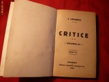 Eugen Lovinescu - CRITICE 1920 , vol.3 ,Ed. a II a