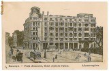 408 - BUCURESTI, Hotel Athenee Palace, tramvai - old postcard - used - 1917
